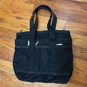 LeSportsac Black Nylon Tote Bag